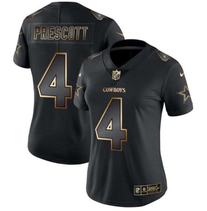 Women's Dallas Cowboys ACTIVE PLAYER Custom 2019 Black Gold Edition Stitched Jersey(Run Small) Women's Dallas Cowboys ACTIVE PLAYER Custom 2019 Black Gold Edition Stitched Jersey(Run Small)